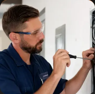 Eletricista em instalação residencial